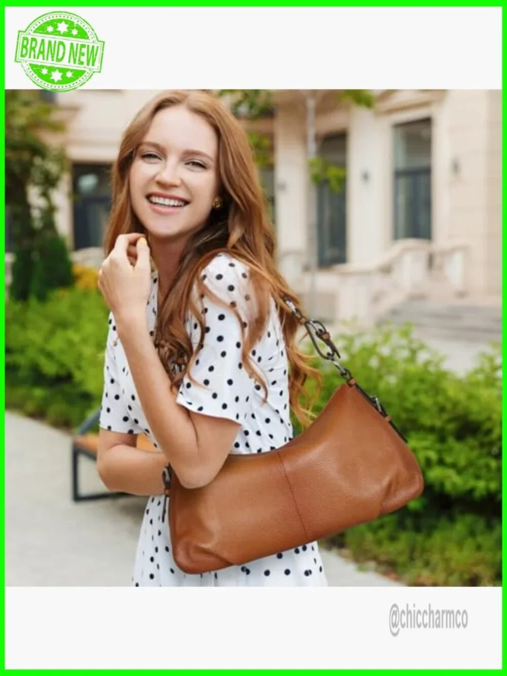 Genuine Leather Hobo Bag with Adjustable Strap, Large Capacity Tote